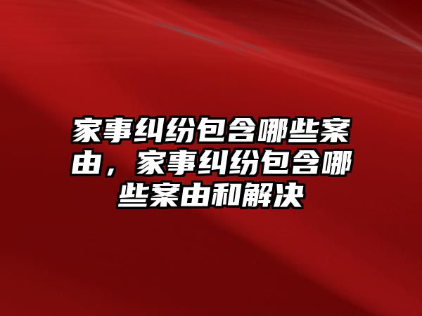 家事糾紛包含哪些案由，家事糾紛包含哪些案由和解決