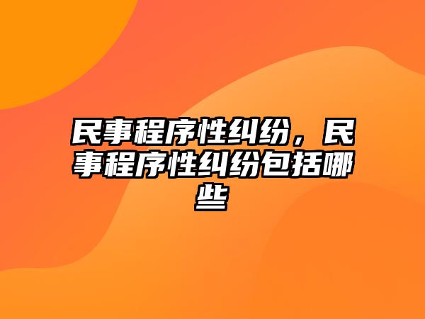 民事程序性糾紛，民事程序性糾紛包括哪些