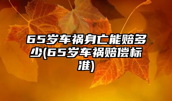 65歲車禍身亡能賠多少(65歲車禍賠償標準)