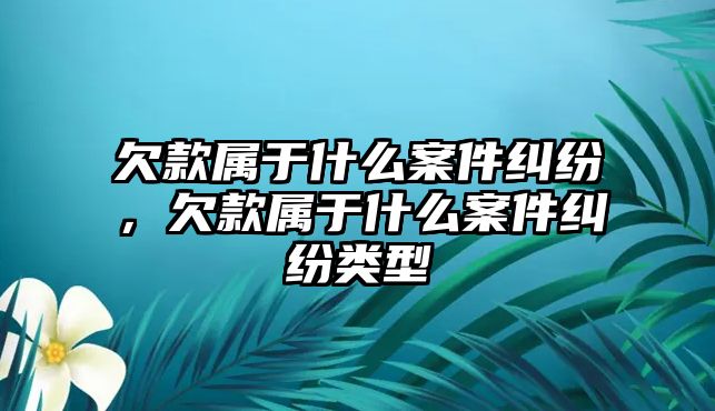 欠款屬于什么案件糾紛，欠款屬于什么案件糾紛類型