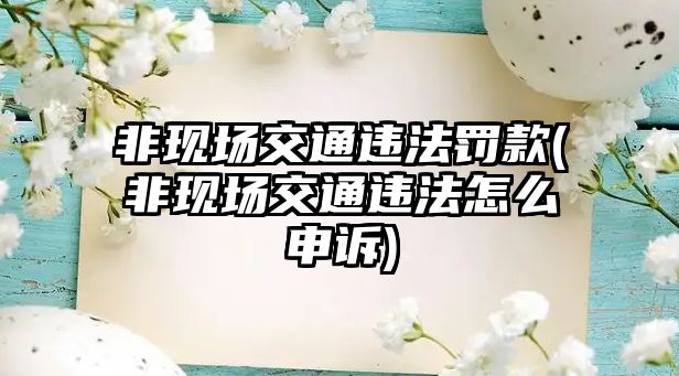 非現(xiàn)場(chǎng)交通違法罰款(非現(xiàn)場(chǎng)交通違法怎么申訴)