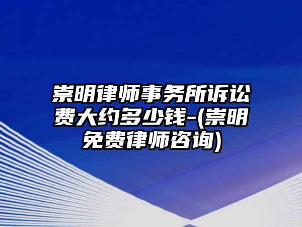 崇明律師事務所訴訟費大約多少錢-(崇明免費律師咨詢)