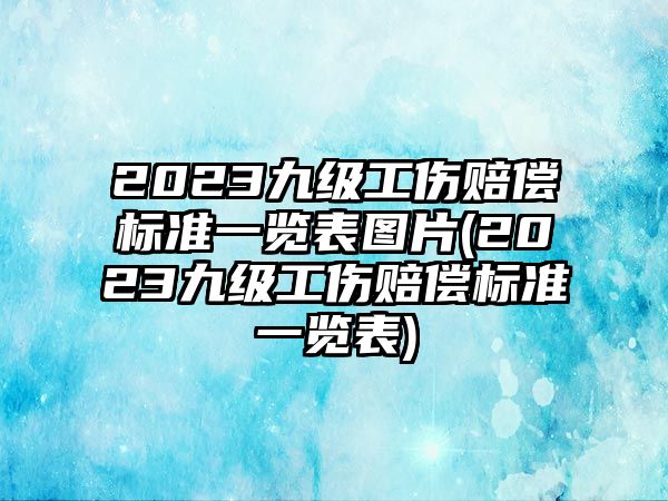 2023九級工傷賠償標準一覽表圖片(2023九級工傷賠償標準一覽表)