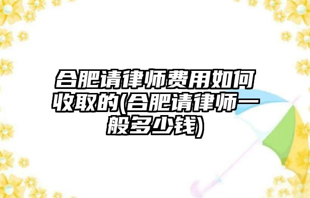 合肥請律師費用如何收取的(合肥請律師一般多少錢)