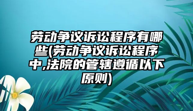 勞動爭議訴訟程序有哪些(勞動爭議訴訟程序中,法院的管轄遵循以下原則)