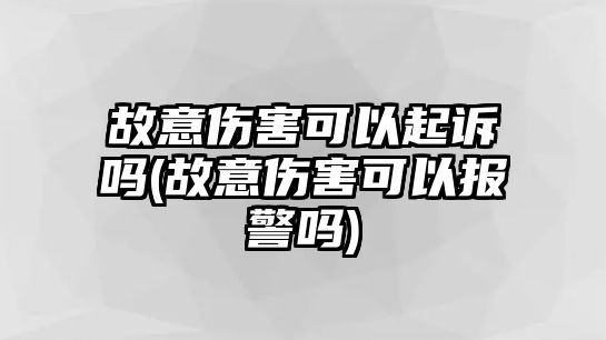 故意傷害可以起訴嗎(故意傷害可以報警嗎)