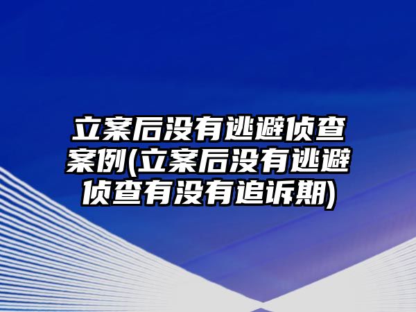 立案后沒有逃避偵查案例(立案后沒有逃避偵查有沒有追訴期)