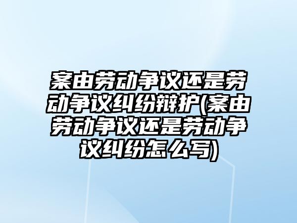 案由勞動爭議還是勞動爭議糾紛辯護(案由勞動爭議還是勞動爭議糾紛怎么寫)