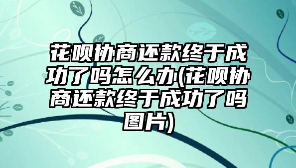 花唄協商還款終于成功了嗎怎么辦(花唄協商還款終于成功了嗎圖片)