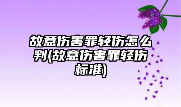 故意傷害罪輕傷怎么判(故意傷害罪輕傷標(biāo)準(zhǔn))