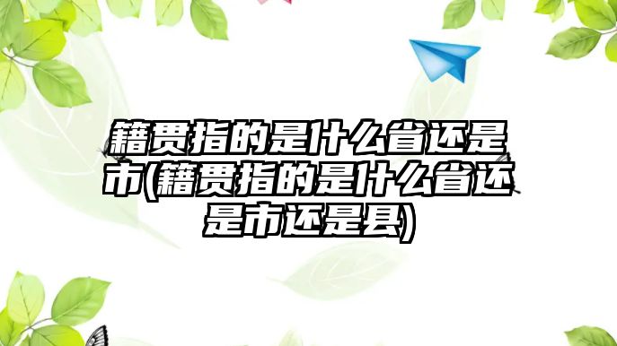 籍貫指的是什么省還是市(籍貫指的是什么省還是市還是縣)