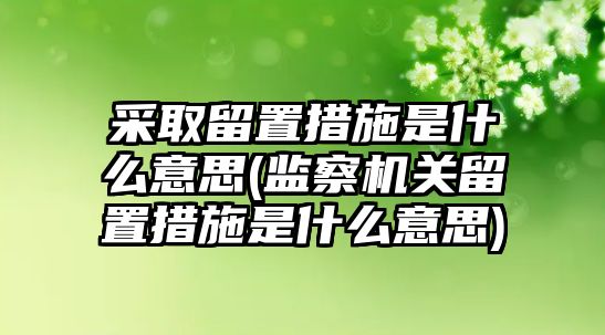 采取留置措施是什么意思(監察機關留置措施是什么意思)