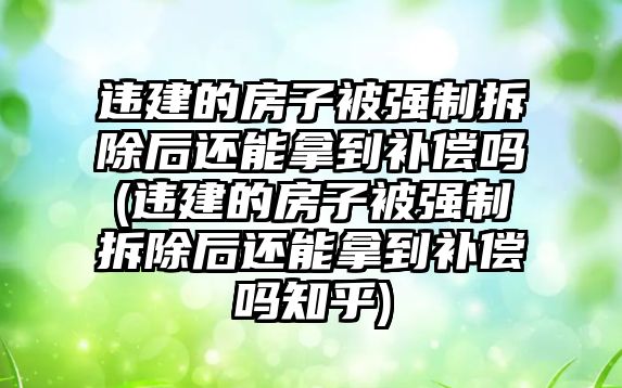 違建的房子被強(qiáng)制拆除后還能拿到補(bǔ)償嗎(違建的房子被強(qiáng)制拆除后還能拿到補(bǔ)償嗎知乎)