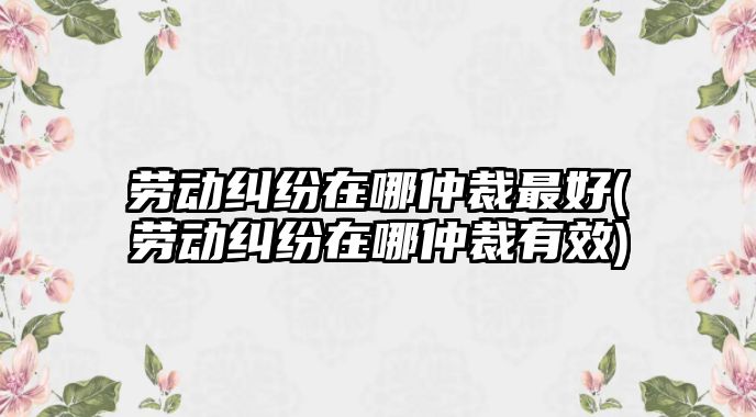 勞動糾紛在哪仲裁最好(勞動糾紛在哪仲裁有效)