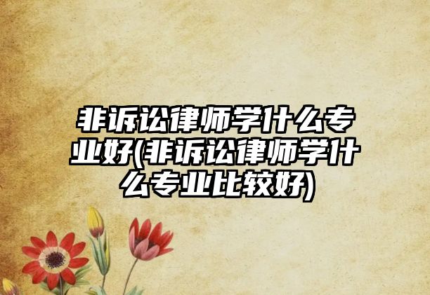 非訴訟律師學什么專業好(非訴訟律師學什么專業比較好)