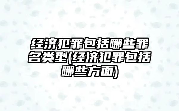 經濟犯罪包括哪些罪名類型(經濟犯罪包括哪些方面)