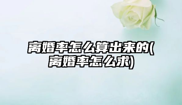 離婚率怎么算出來的(離婚率怎么求)