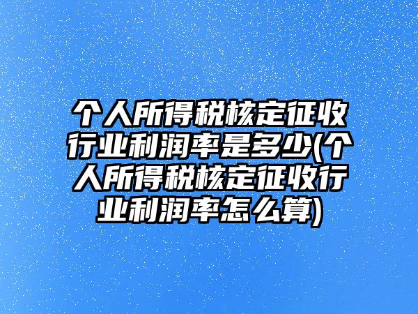 個(gè)人所得稅核定征收行業(yè)利潤率是多少(個(gè)人所得稅核定征收行業(yè)利潤率怎么算)