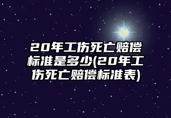 20年工傷死亡賠償標準是多少(20年工傷死亡賠償標準表)