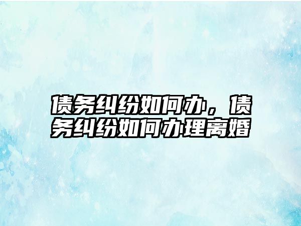 債務糾紛如何辦，債務糾紛如何辦理離婚