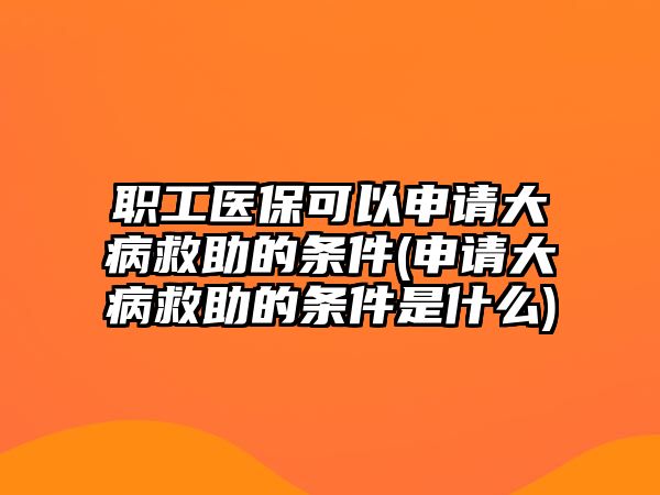 職工醫保可以申請大病救助的條件(申請大病救助的條件是什么)