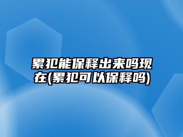 累犯能保釋出來嗎現(xiàn)在(累犯可以保釋嗎)