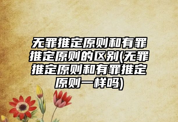 無罪推定原則和有罪推定原則的區(qū)別(無罪推定原則和有罪推定原則一樣嗎)