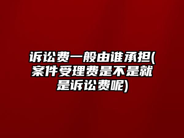 訴訟費一般由誰承擔(案件受理費是不是就是訴訟費呢)