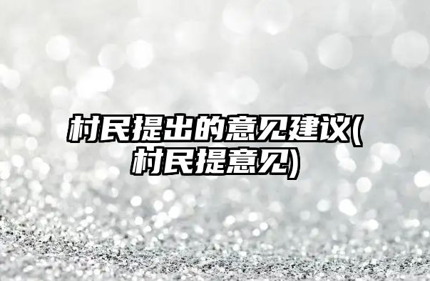 村民提出的意見建議(村民提意見)