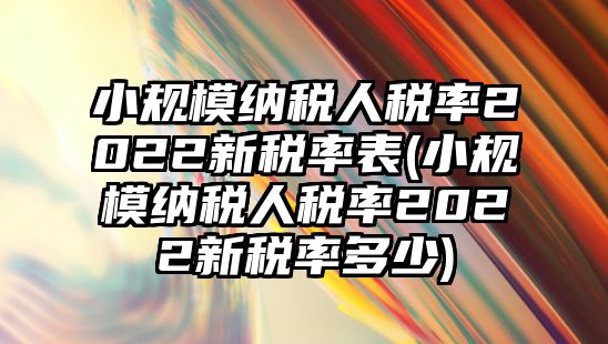 小規(guī)模納稅人稅率2022新稅率表(小規(guī)模納稅人稅率2022新稅率多少)