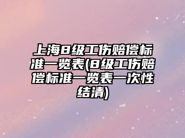 上海8級工傷賠償標(biāo)準(zhǔn)一覽表(8級工傷賠償標(biāo)準(zhǔn)一覽表一次性結(jié)清)