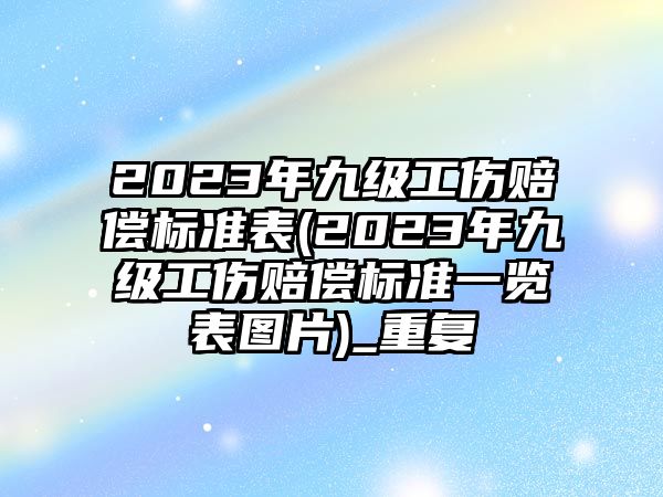 2023年九級工傷賠償標(biāo)準(zhǔn)表(2023年九級工傷賠償標(biāo)準(zhǔn)一覽表圖片)_重復(fù)