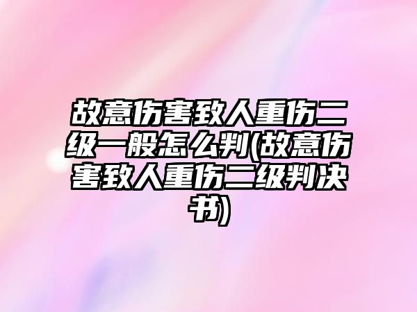 故意傷害致人重傷二級一般怎么判(故意傷害致人重傷二級判決書)