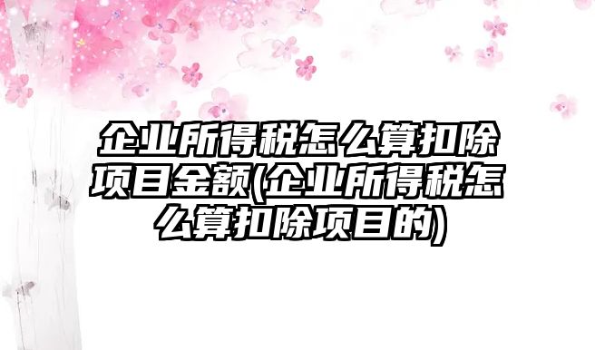 企業(yè)所得稅怎么算扣除項(xiàng)目金額(企業(yè)所得稅怎么算扣除項(xiàng)目的)