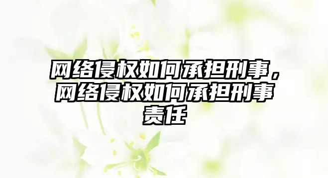 網絡侵權如何承擔刑事，網絡侵權如何承擔刑事責任