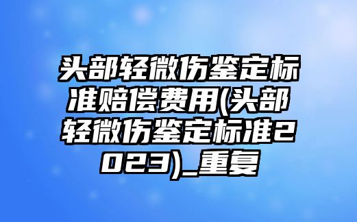 頭部輕微傷鑒定標準賠償費用(頭部輕微傷鑒定標準2023)_重復(fù)