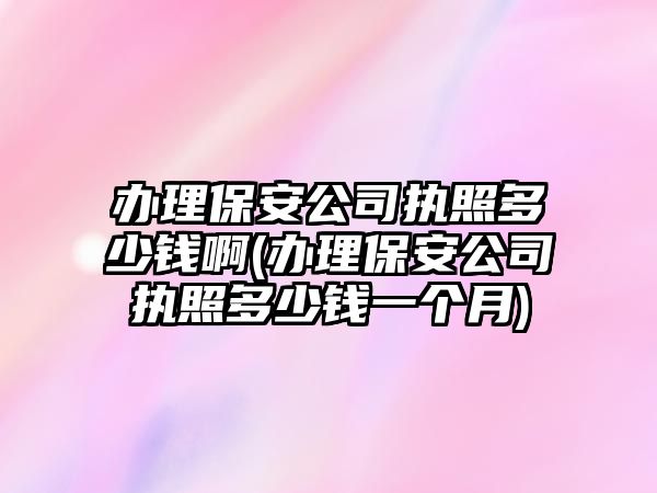 辦理保安公司執(zhí)照多少錢啊(辦理保安公司執(zhí)照多少錢一個(gè)月)