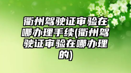 衢州駕駛證審驗在哪辦理手續(xù)(衢州駕駛證審驗在哪辦理的)