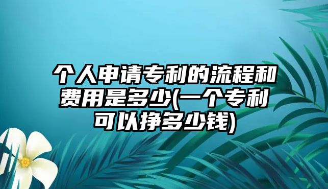 個人申請專利的流程和費用是多少(一個專利可以掙多少錢)