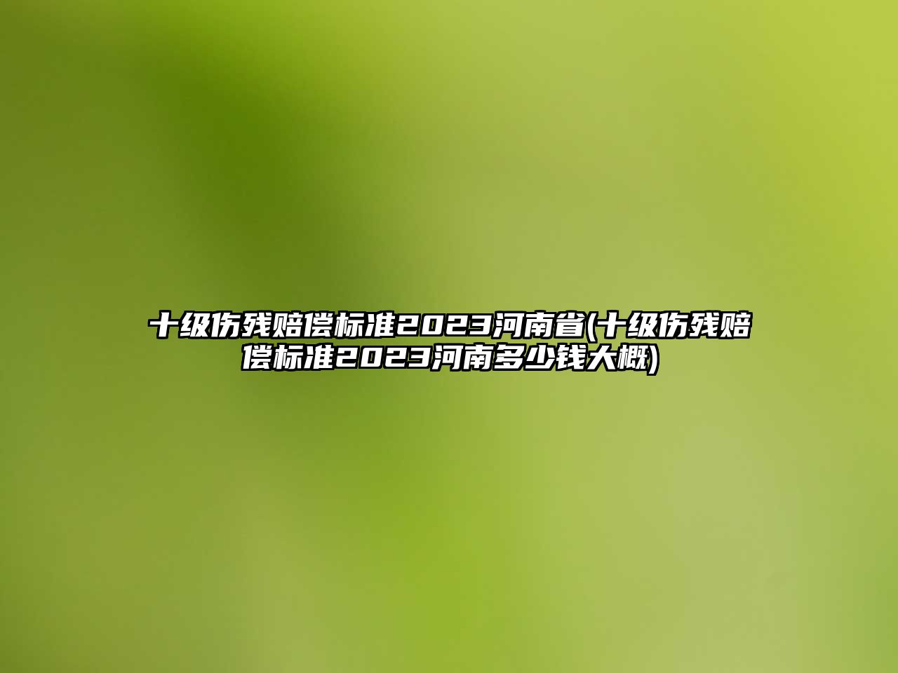 十級傷殘賠償標準2023河南省(十級傷殘賠償標準2023河南多少錢大概)