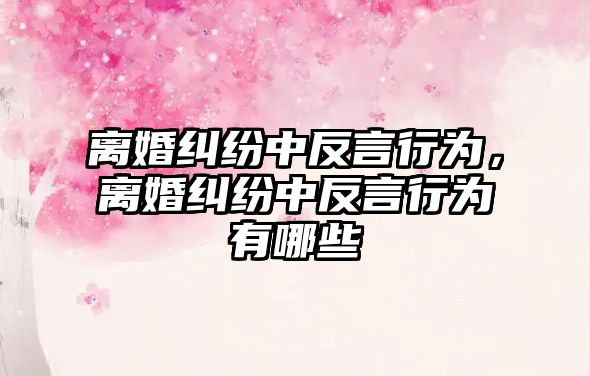 離婚糾紛中反言行為，離婚糾紛中反言行為有哪些