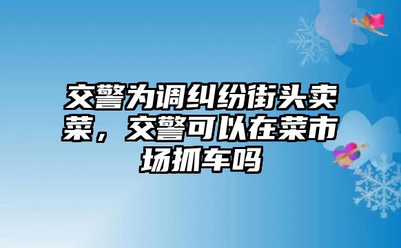 交警為調糾紛街頭賣菜，交警可以在菜市場抓車嗎