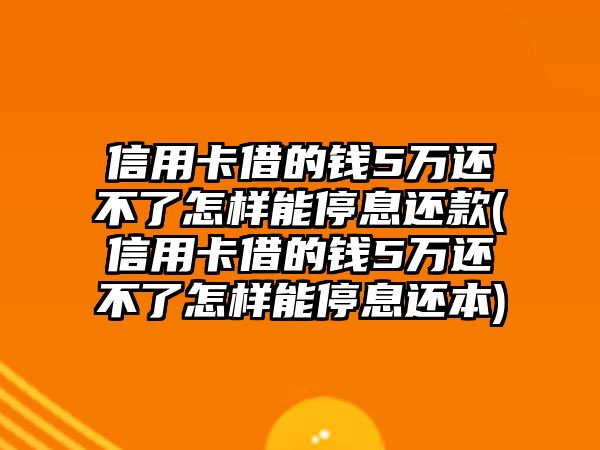 信用卡借的錢5萬還不了怎樣能停息還款(信用卡借的錢5萬還不了怎樣能停息還本)