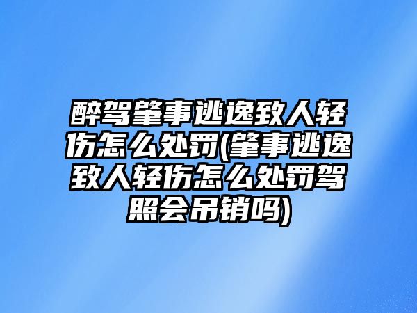 醉駕肇事逃逸致人輕傷怎么處罰(肇事逃逸致人輕傷怎么處罰駕照會(huì)吊銷嗎)