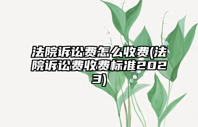 法院訴訟費怎么收費(法院訴訟費收費標準2023)