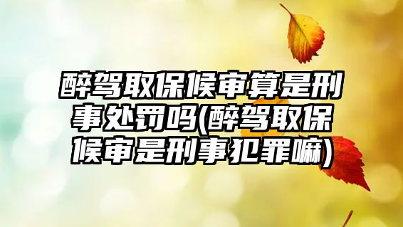 醉駕取保候審算是刑事處罰嗎(醉駕取保候審是刑事犯罪嘛)