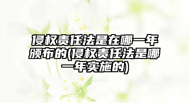 侵權(quán)責(zé)任法是在哪一年頒布的(侵權(quán)責(zé)任法是哪一年實(shí)施的)