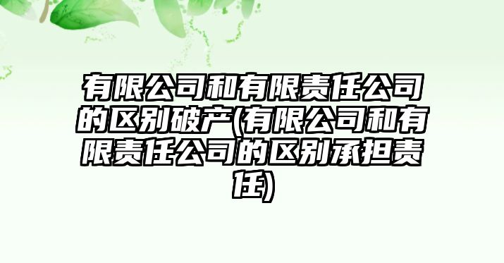 有限公司和有限責任公司的區別破產(有限公司和有限責任公司的區別承擔責任)