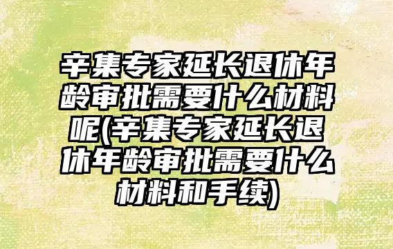 辛集專家延長退休年齡審批需要什么材料呢(辛集專家延長退休年齡審批需要什么材料和手續)