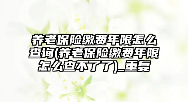 養老保險繳費年限怎么查詢(養老保險繳費年限怎么查不了了)_重復